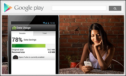 Screenshot of the page fragment to the mobile version of Google Play